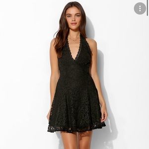 Kimchi Blue Black Lace Halter Dress
